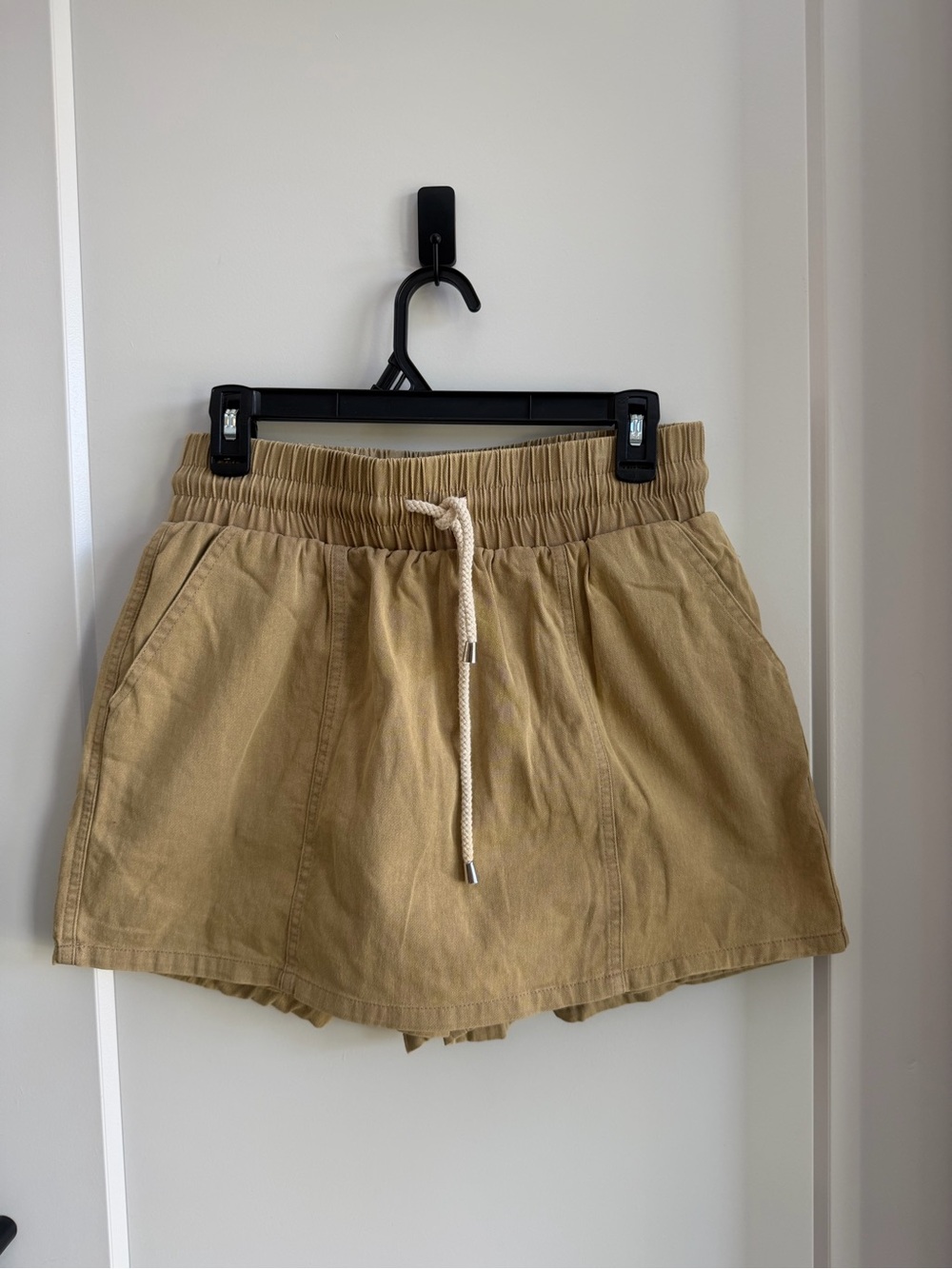 Size M Bohme Casual Drawstring Khaki Skort